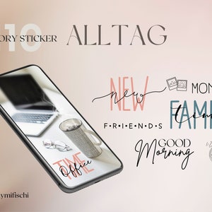 110+ Instagram Story Stickers I Weekdays I Everyday I Lettering I German I digital I Basic I daily I Clipart