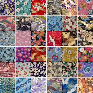 8 Fat Quarter Multicolor Asian Japanese Fabric Bundle: 2 Yards - Beautiful Selections