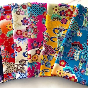 6 Okinawa Bingata -  Fat Eighth Fabric Bundle: Cotton 100% - Perfect for Quilts, Craft Projects - Japanese - Asian