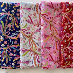5 Fat Eighth bundle - Ribbon “Noshi” & Flowers - Cotton 100% - Made in Japan - Asian Fabrics