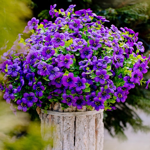 Artificial Flowers Outdoor Fake Plants 24 Bundles Silk Etsy