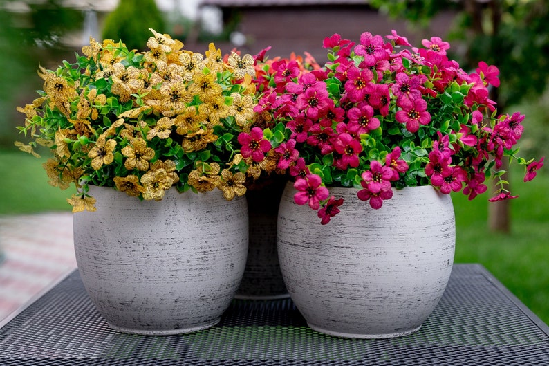 Artificial Mums Flowers for Outdoors UV Resistant 32 Bundles Etsy