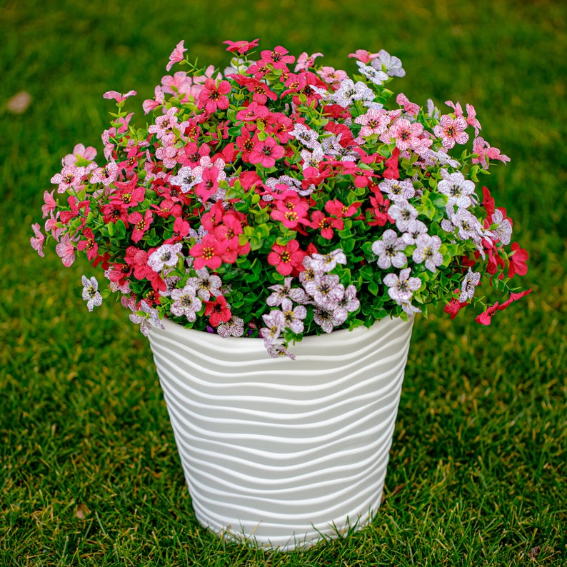 Artificial Flowers Outdoor Fake Plants 24 Bundles Silk Etsy