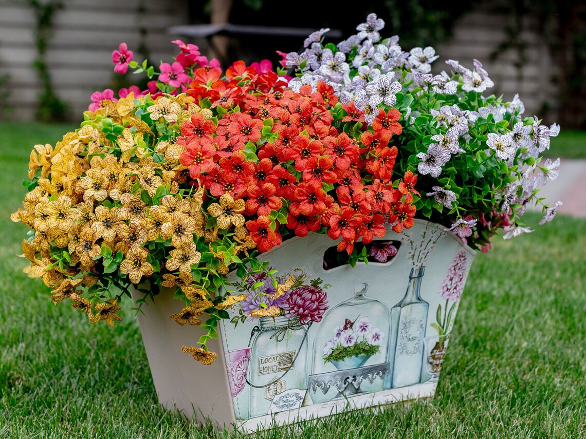 Artificial Mums Flowers for Outdoors UV Resistant 32 Bundles Etsy