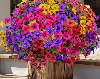 UV Resistant Artificial Flowers - Colorful Outdoor Faux Greenery