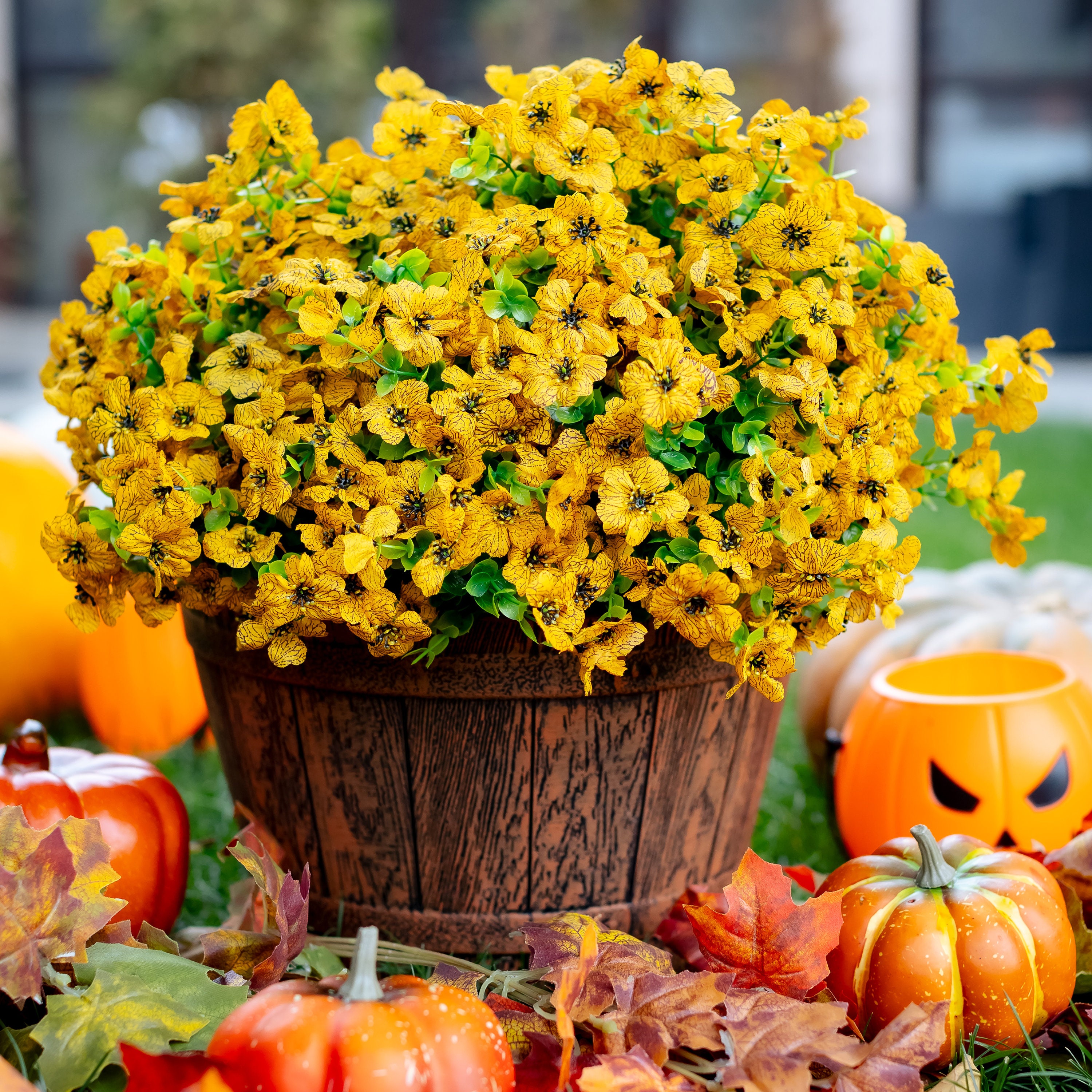 UV Resistant Artificial Yellow Mums: Outdoor Fake Flowers - Etsy
