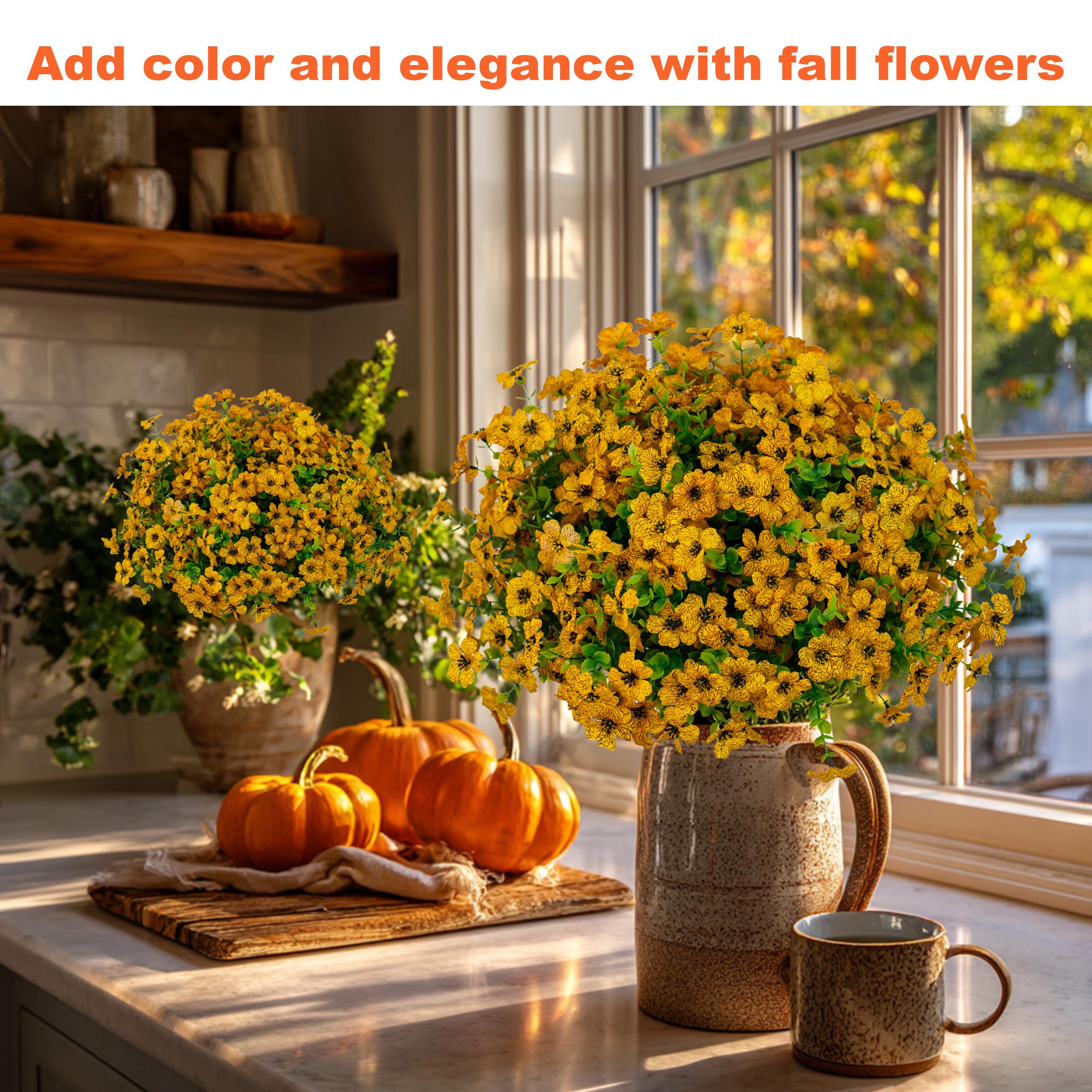 UV Resistant Artificial Yellow Mums: Outdoor Fake Flowers - Etsy
