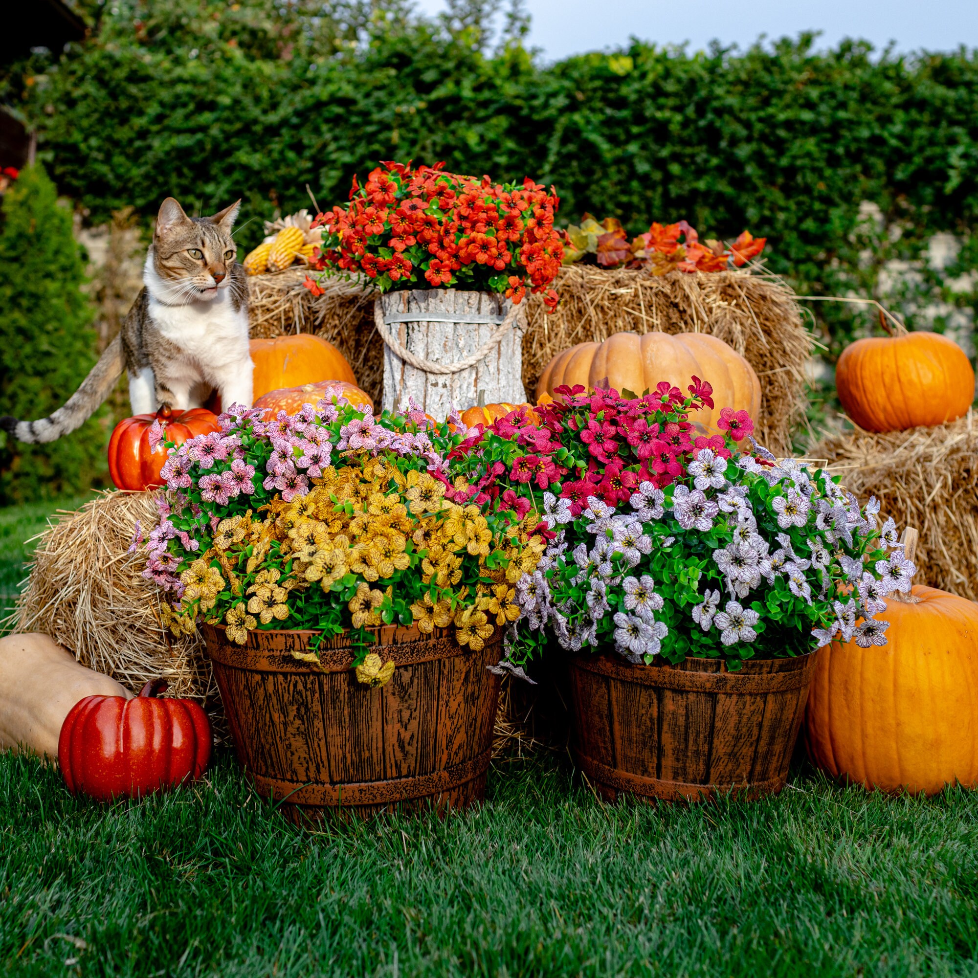 Artificial Mums Flowers for Outdoors UV Resistant 32 Bundles Etsy