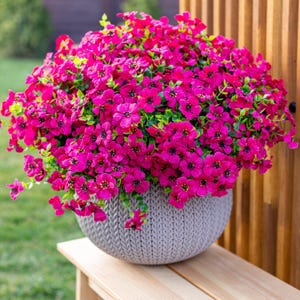 UV Resistant Red Pink Artificial Flowers: Outdoor Home Decor