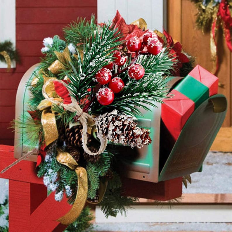 16PCS Christmas Picks and Sprays Pine Branches Decorations Etsy