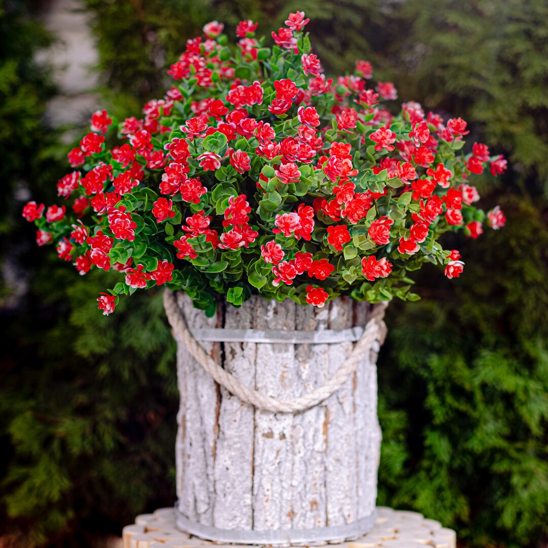 Artificial Flowers Outdoor Plastic Plants 24 Bundles Spring Etsy