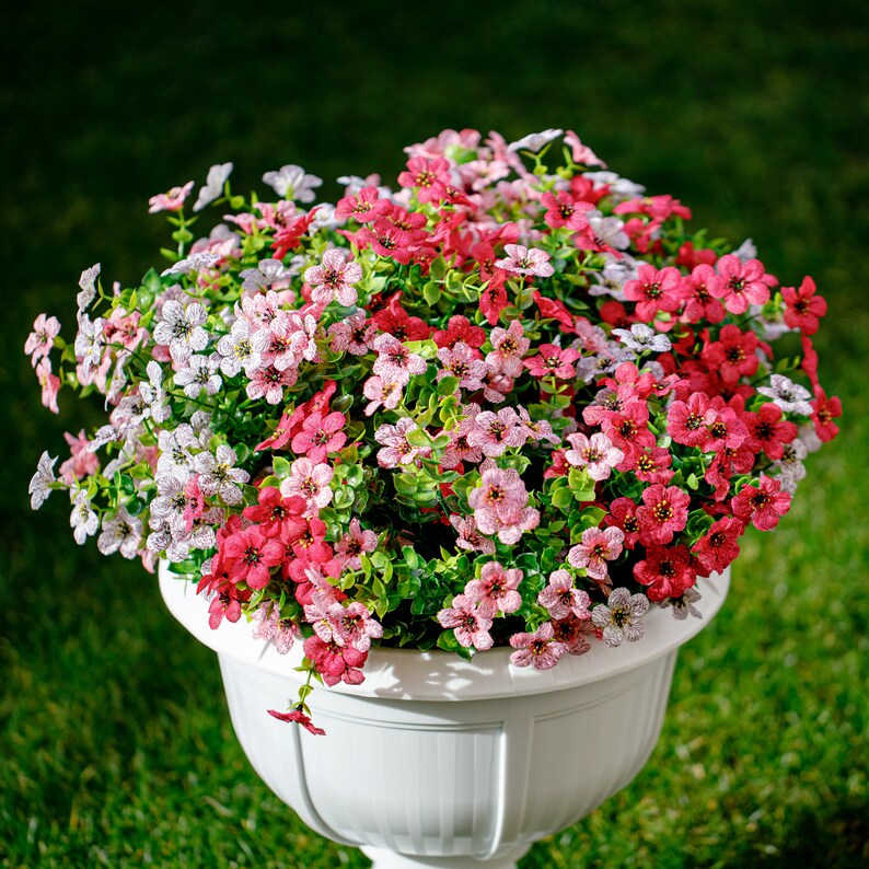 Artificial Flowers Outdoor Fake Plants 24 Bundles Silk Etsy