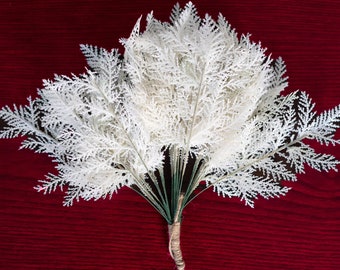 Glitter Pine Stems: Christmas Tree Decoration, Wreath Floral Branches (30 Pcs)