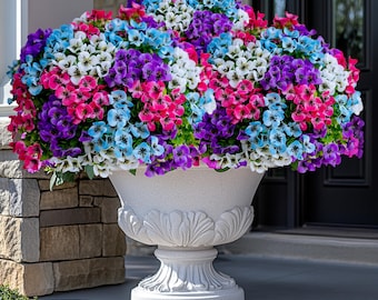 UV Resistant Artificial Pansies: Multi Color Faux Outdoor Flowers