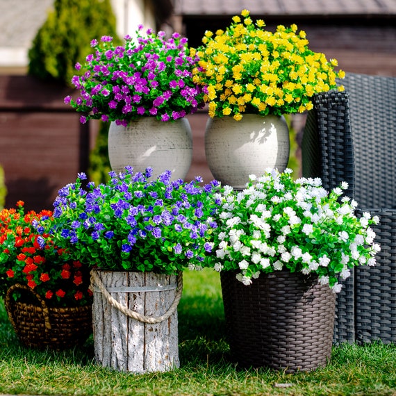 UV Resistant Purple Artificial Flowers: Outdoor Faux Greenery - Etsy