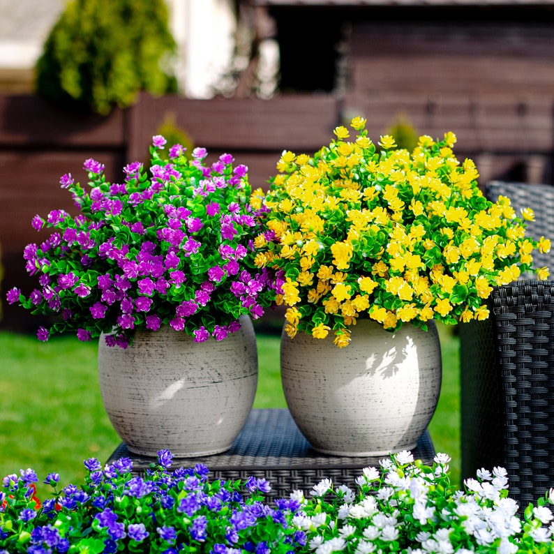 Fake Artificial Flowers for Outdoors 24 Bundles Faux Outdoor Etsy