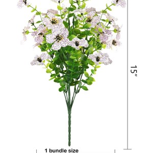 Artificial Flowers for Outdoors UV Resistant Wedding Faux Fake Outdoor Plants Home Plastic Flowers Bushes Shrubs No Fade Greenery White image 7