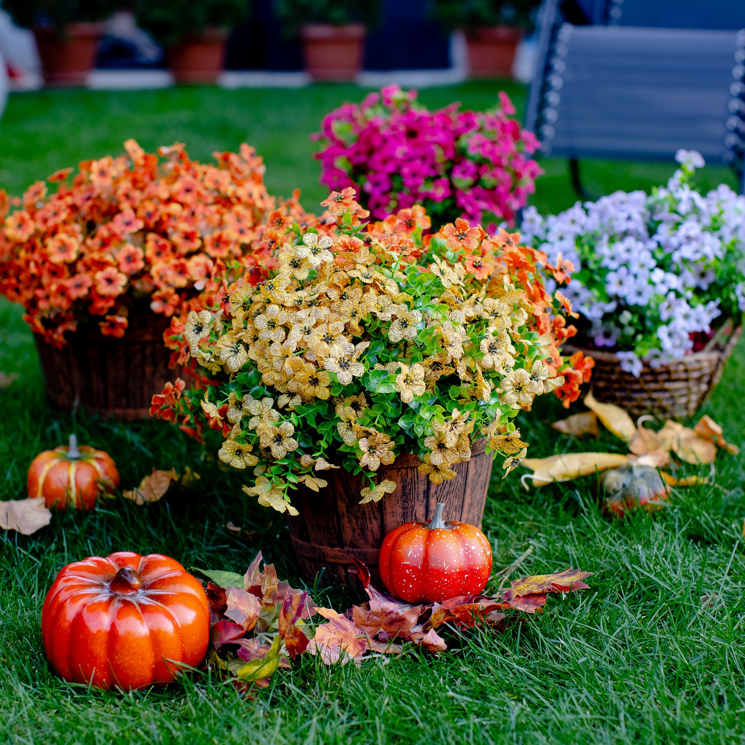 Artificial Mums Flowers for Outdoors Fake Plants 32 Bundles Etsy