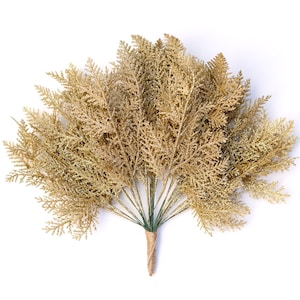 Artificial Christmas Tree Picks Pine Needles Branches - 30Pcs Glitter Real Pine Stems, Floral Twig for Wreath Winter Holiday Decoration