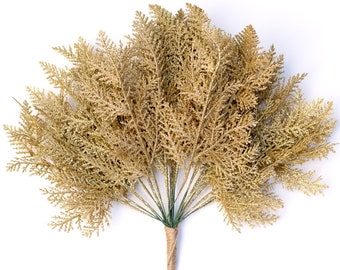 Glitter Pine Needle Christmas Tree Picks: 30pcs Holiday Wreath Twigs