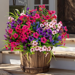 Flores artificiales resistentes a los rayos UV: decoración para bodas y exteriores en el hogar.