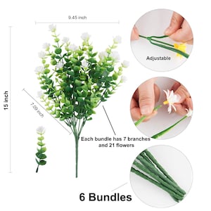 High quality hanging plastic outdoor artificial flowers
No water needed fake plants outdoor 
Artificial greenery shrubs boxwood bushes 
Create cozy ambiance for home decor garden, farmhouse, porch, patio, weddings, restaurants, hotels.