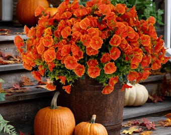 Artificial Mums Flowers: UV Resistant Outdoor Fall Decor - Orange Yellow