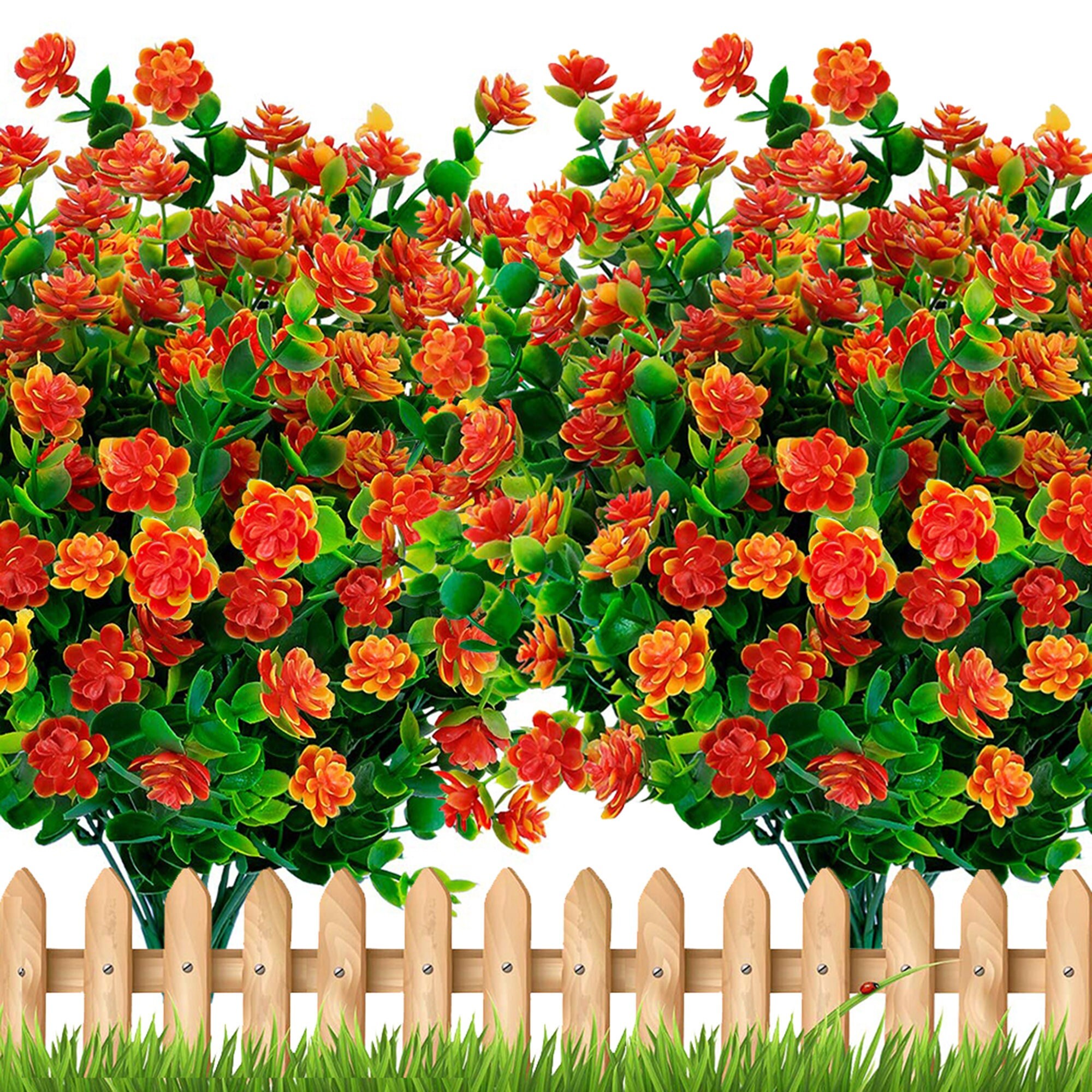 Artificial Mums Flowers Outdoor Plastic Plants 24 Bundles Etsy