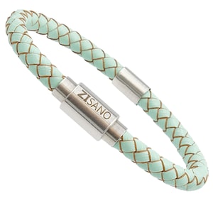 ZISANOPOWER Various Colors & Sizes - Genuine Leather Bracelet Men Women - Magnetic Clasp Stainless Steel Bracelet Men - Jewelry Women Gifts