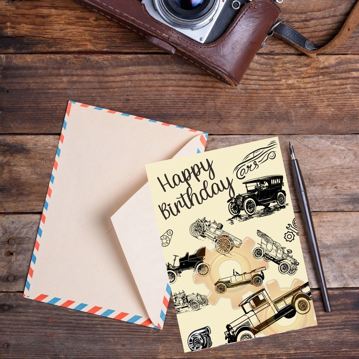 Happy Birthday Card Digital Printable Vintage Chic Printable Digital ...