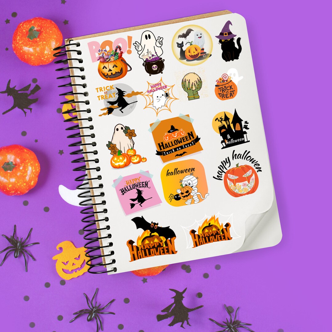 Halloween Stickers Sheets Digital Printable Sticker Halloween - Etsy