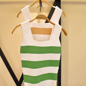 Stripped Knitt Crop Top, Stripped Crop Top,Strechy Nitted Blouse,Square Neck Crop Top,Knitwear,Summer Crop Top