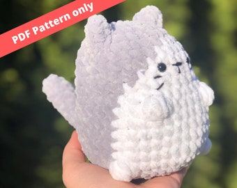 Chubby cat crochet pattern (Low-sew)