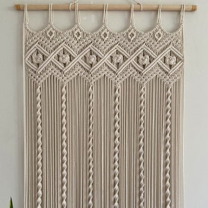 Boho Macrame Curtains, Made to Order in Any Size, Pattern and Color, Perfect for Windows Doors and Room Dividers, Handcrafted Cotton Macrame