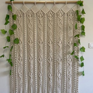 Macrame Doorway Curtain, Handmade Curtain, Customizable Size and Color, Bohemian Home Decor, Macrame Curtain Panel for Doors and Windows