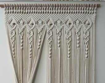 Cortinas Macrame para puerta o ventana, Divisor de habitación Macrame, Colgante de pared Macrame, Idea de regalo del Día de las Madres, Colgante de puerta, Cortina de café