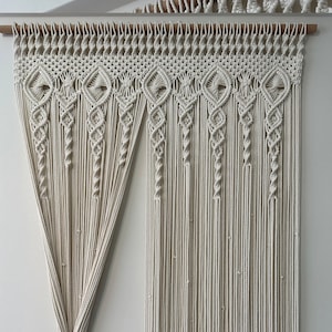 Macrame Curtains for Door or Window, Macrame Room Divider, Macrame Wall Hanging, Mothers Day Gift Idea, Door Hanging, Cafe Curtain