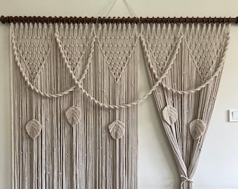 Macrame Curtain for Window and Door, Large Macrame Wall Hanging, Unique Macrame Decor, Room Divider, Macrame Door Hanging, Farmhouse Gift