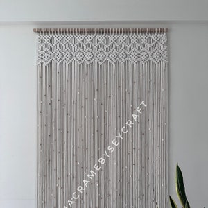 Custom Macrame Curtains, Handmade Door and Window Curtain, Beaded Room Divider, Boho Home Decor, Available in Any Color and Size
