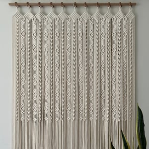 Bohemian Macrame Windows Curtain, Handmade Door Curtain, Macrame Doorway, Window Decor, Window Valance, Custom Color Size and Pattern