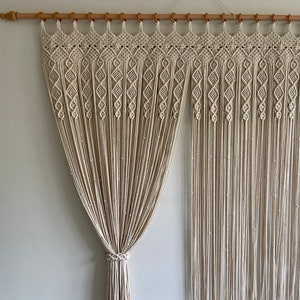 Macrame Windows Curtain,  Living Room Curtains Handwoven Wedding Backdrop Arch, Closet Room Divider Boho Wall Decor Doorway Curtains