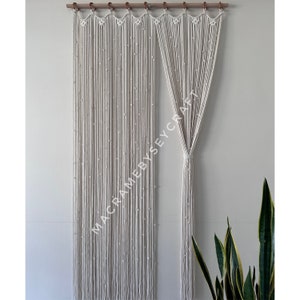 Bohemian Macrame Curtains, Custom Size & Colors, Beaded Handmade Window or Door Curtain, Versatile Room Divider- Perfect for Home Decor