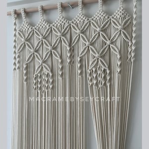 Handmade Customizable Macrame Curtains, Door Curtains, Bohemian Home Decor for Bathroom, Living Room, Farmhouse, Unique Gift Idea