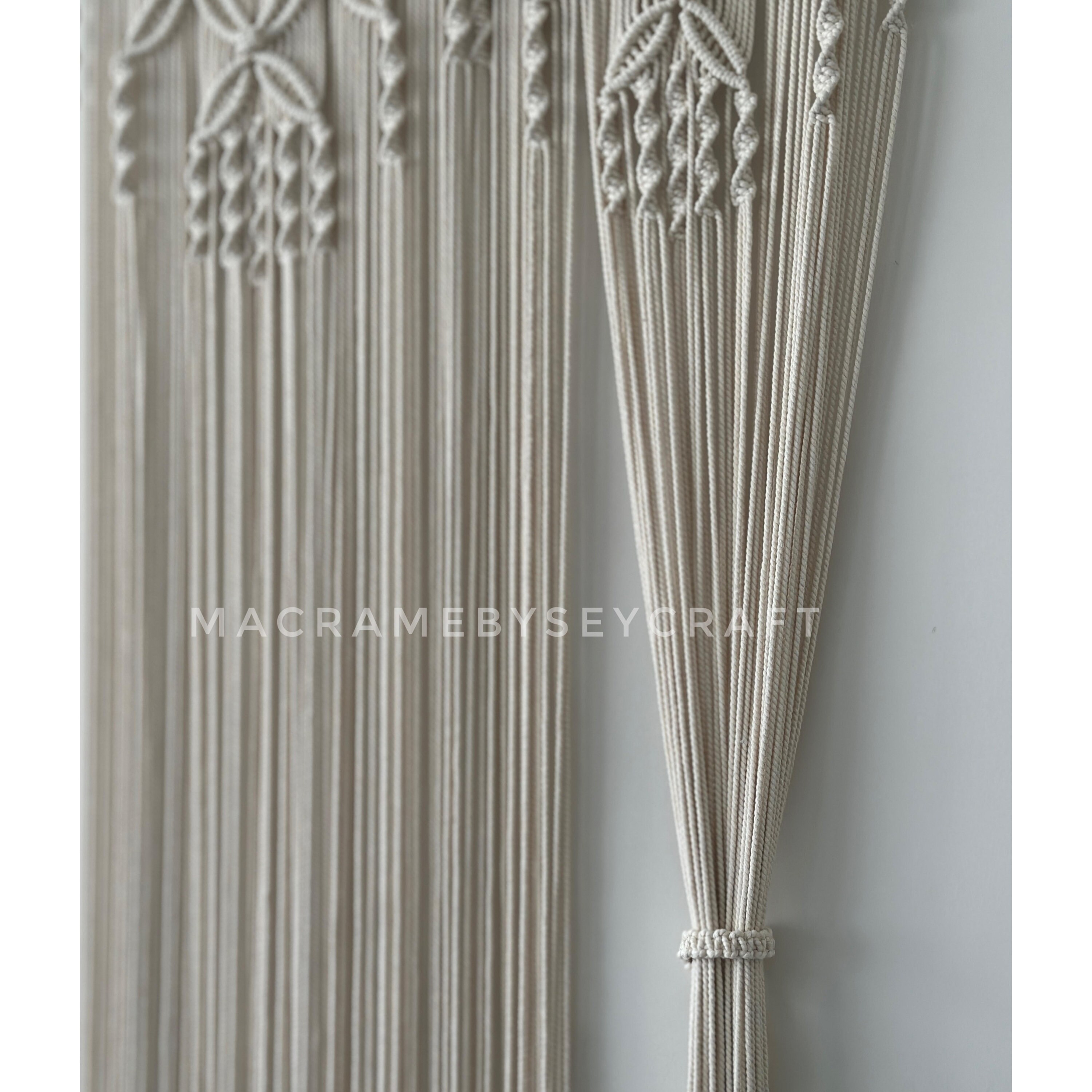 SNUGLIFE Cortina de ducha macramé, cortina de ducha bohemia blanca con  flecos decorativos de algodón para decoración moderna de baño de granja,  tela
