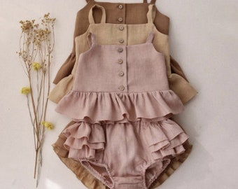 Summer Light and Basic Frilled Baby Girl Two Piece Set