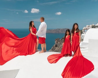 Robe volante pour maman et fille, Robe volante pour enfant, Robe de photographie, Robe de séance photo, Robe de mariée, Robe volante