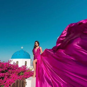 Long Flying Dress Flying Dress for Photoshoot Long Train Dress Convertible Long Train Photoshoot Dress zdjęcie 1