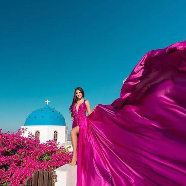 Long Flying Dress | Flying Dress for Photoshoot| Long Train Dress | Convertible Long Train Photoshoot Dress