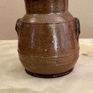 Antique French Stoneware Mustard Crock Jar - Small Wheel Thrown Salt Glaze Pottery with Depose Stamp, Rustic French Farmhouse Kitchen Decor