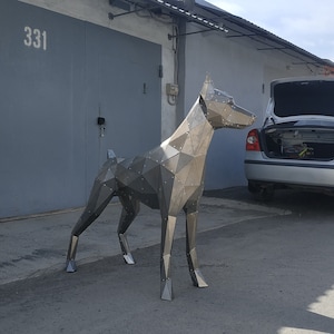 Chien Doberman en métal sans soudure. Gabarit de découpe laser DXF image 6